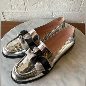 Kate Spade Metallic Silver Loafers